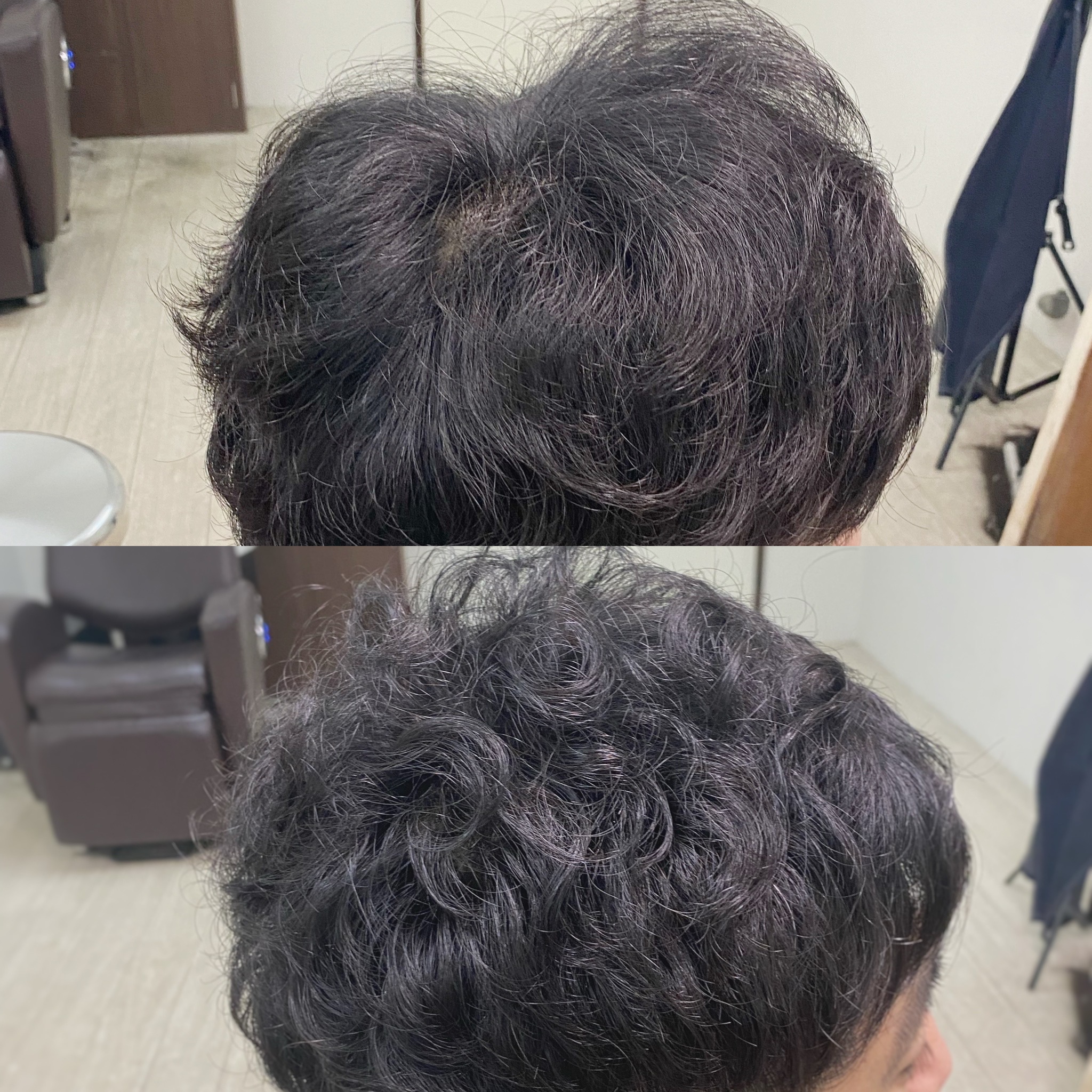 根元からしっかりパーマ